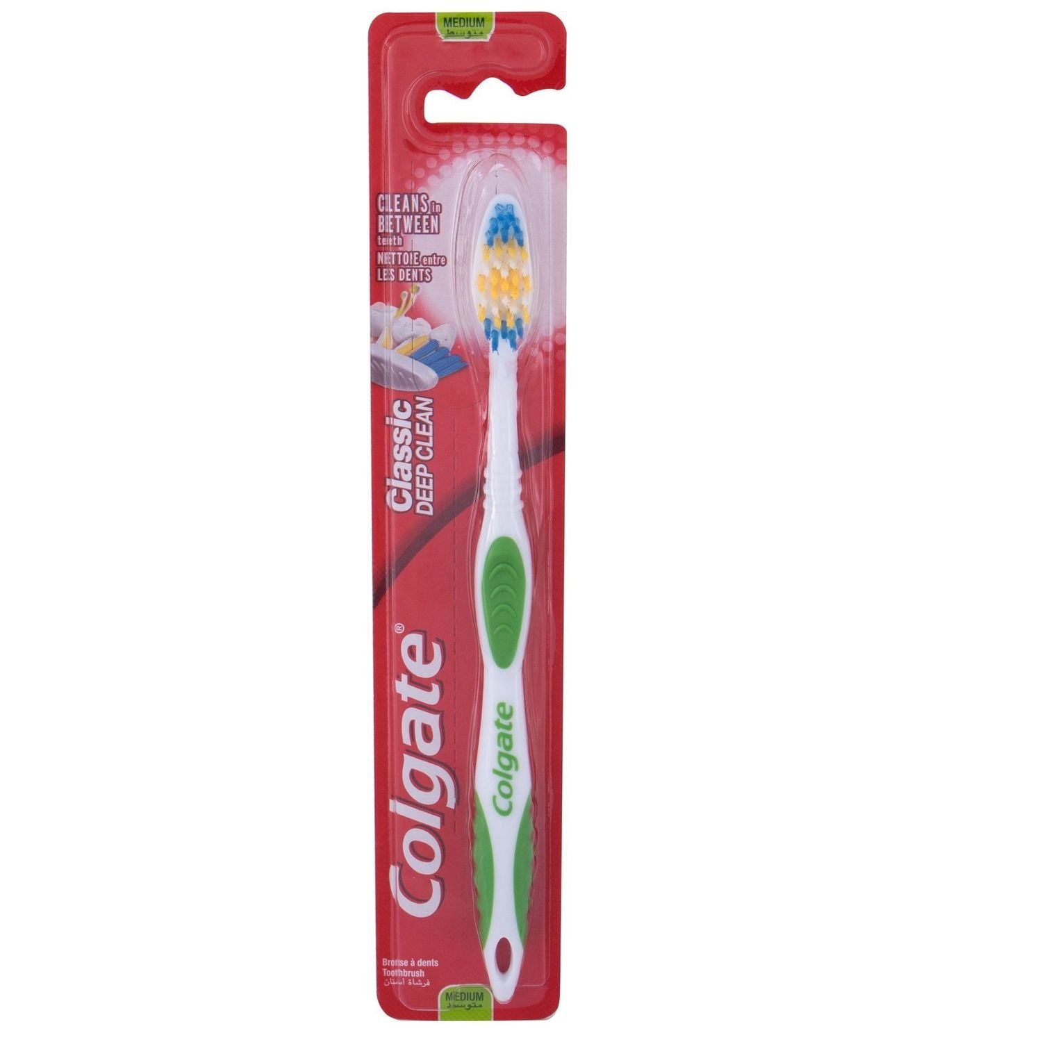 Зубна щітка Colgate Classic Clean 2 шт. зелена - фото 1