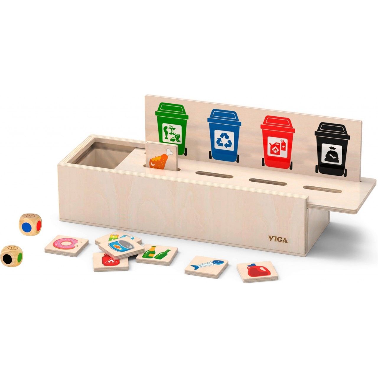 Деревянный игровой набор Viga Toys Сортировка мусора (44504) - фото 1
