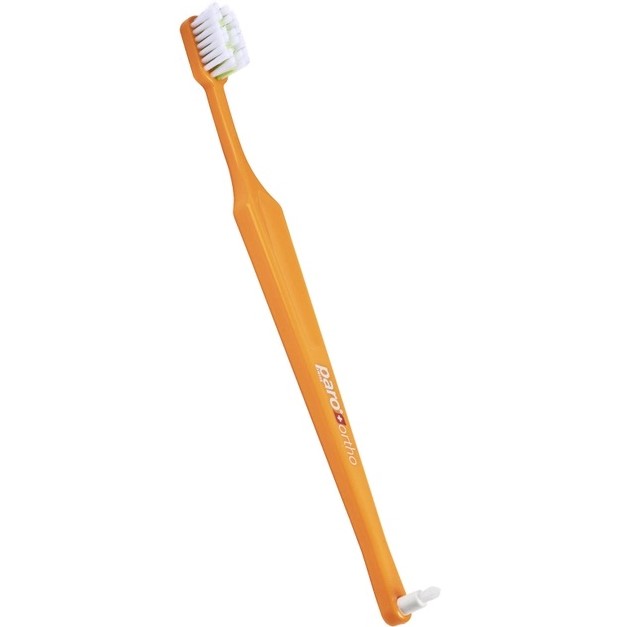 Ортодонтическая зубная щетка Paro Swiss Ortho Brush с монопучковой насадкой Esro Ag мягкая оранжевая - фото 1