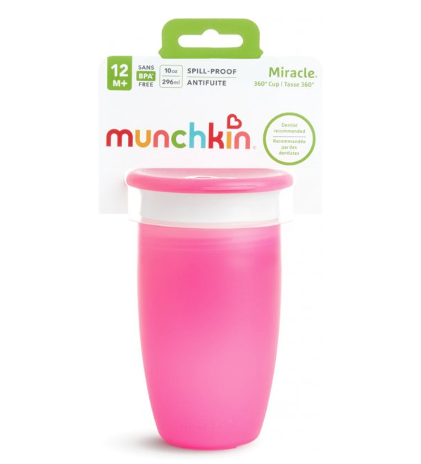 Чашка-непроливайка Munchkin Miracle 360 з кришкою, 296 мл, рожевий (051859) - фото 4