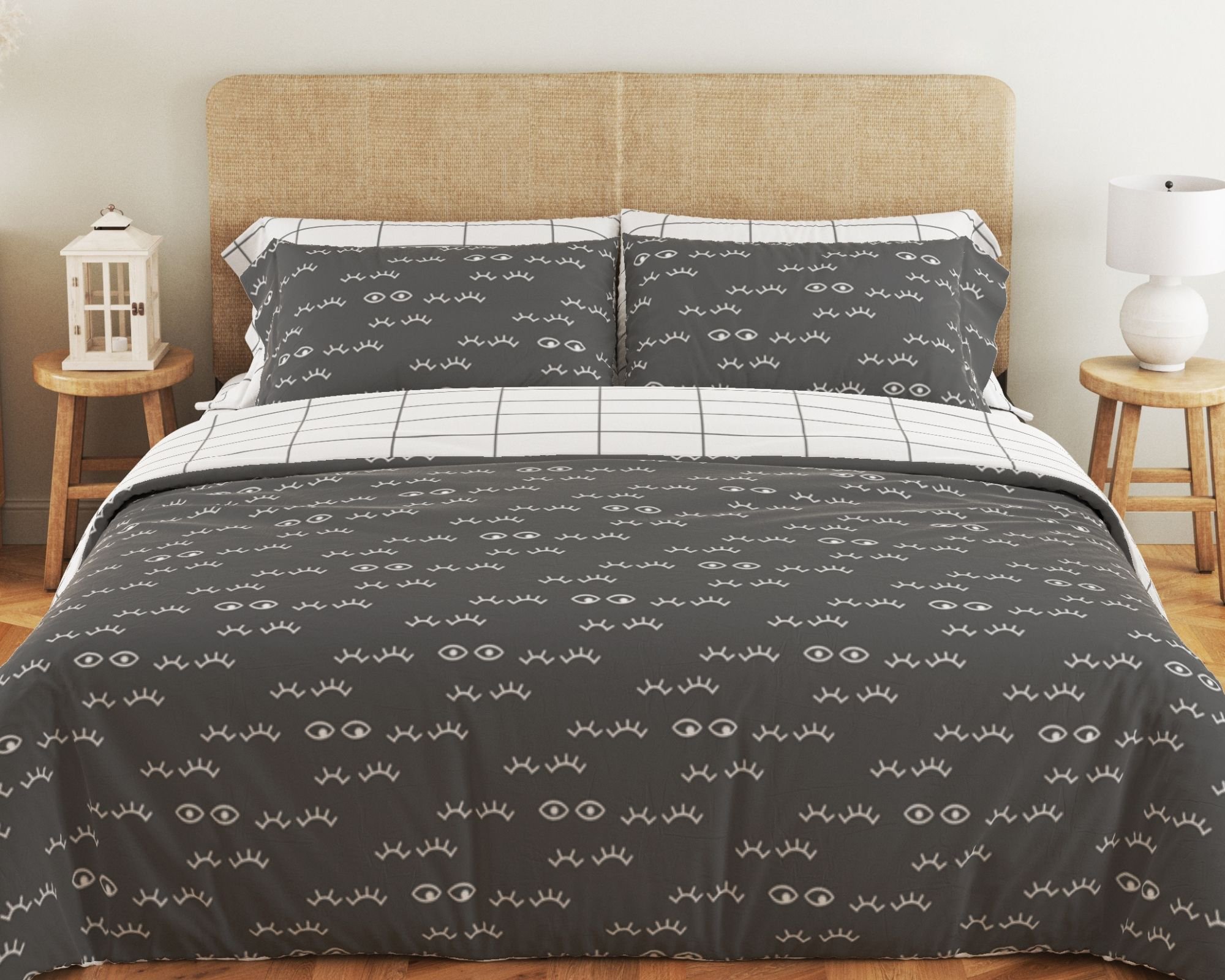 Комплект постельного белья ТЕП Soft dreams Look семейный серый с белым (2-03860_27665) - фото 1