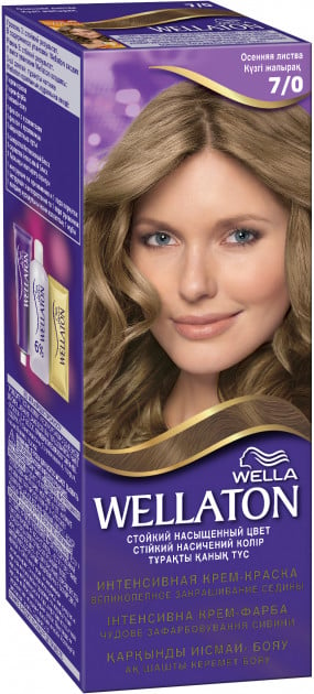 Стійка крем-фарба для волосся Wellaton, відтінок 7/0 (осіннє листя), 110 мл - фото 1