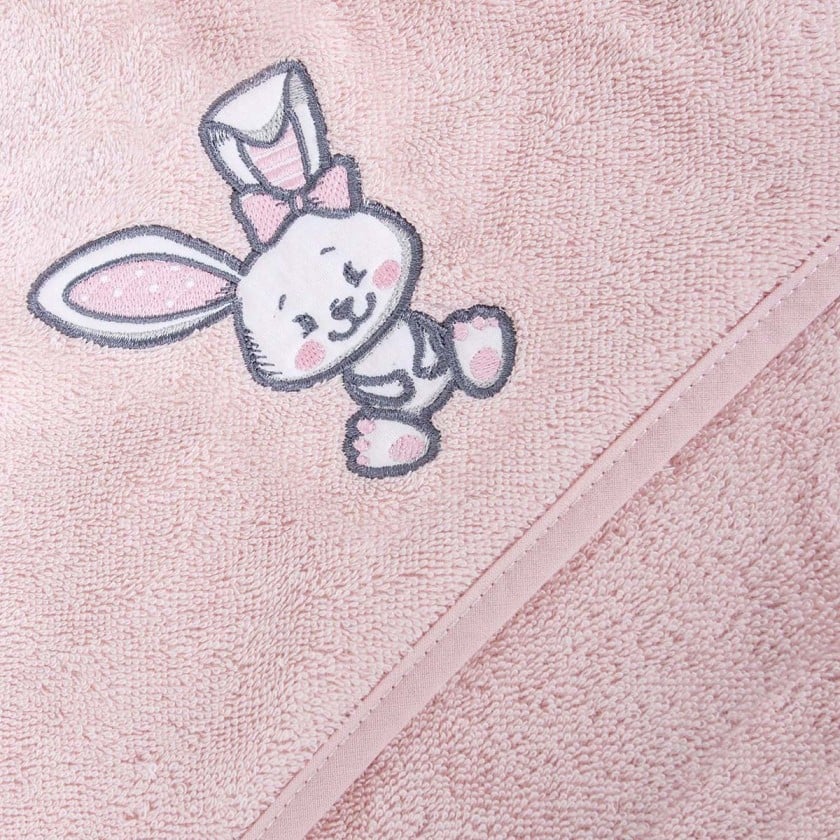 Полотенце с уголком Ceba Baby Tencel Line Bunny, 100х100 см, розовый (8971287) - фото 2