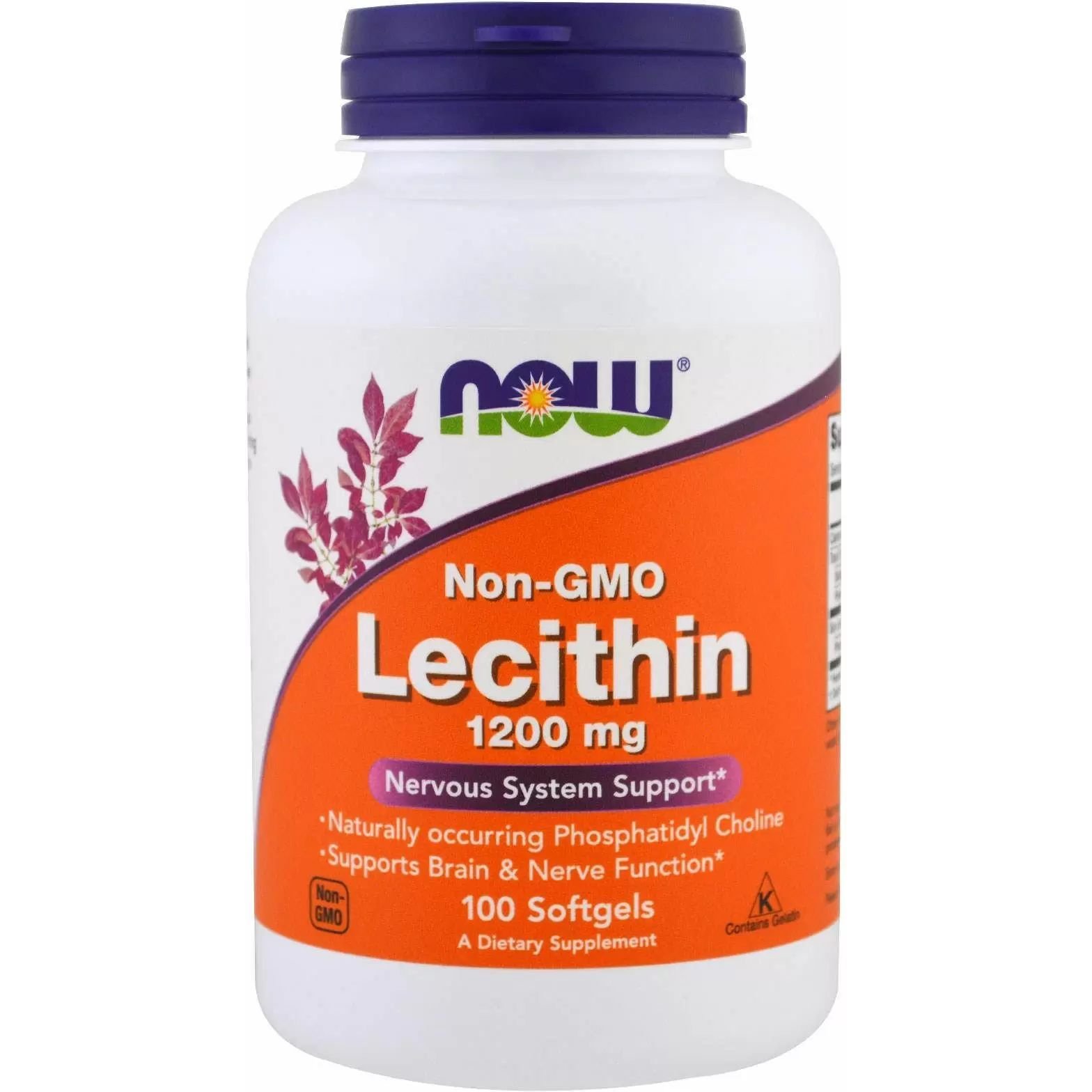 Лецитин Now Foods Lecithin 1200 мг 100 гелевых капсул - фото 1