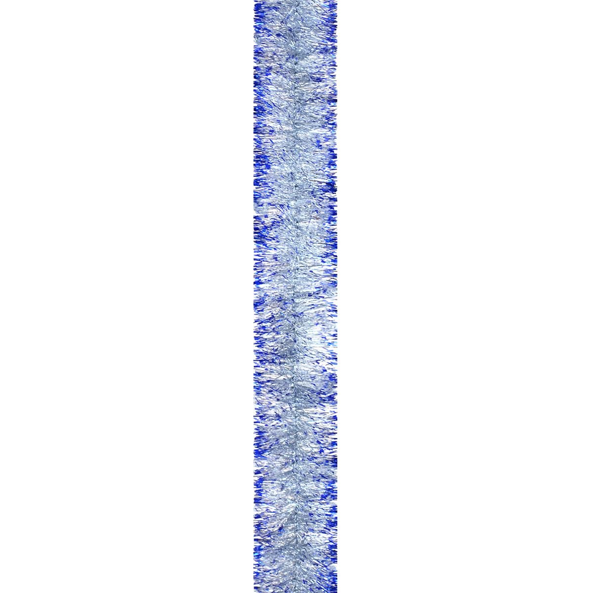 Мішура Novogod'ko 5 см 2 м срібло з синіми кінчиками (980395) - фото 1