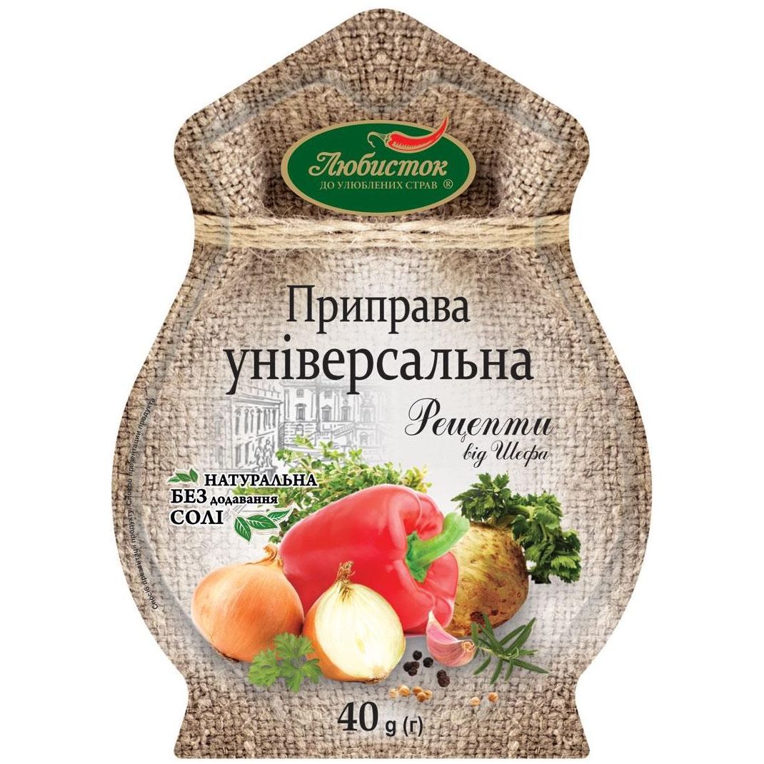 Приправа Любисток Рецепти від шефа, універсальна, без солі, 40 г (616724) - фото 1