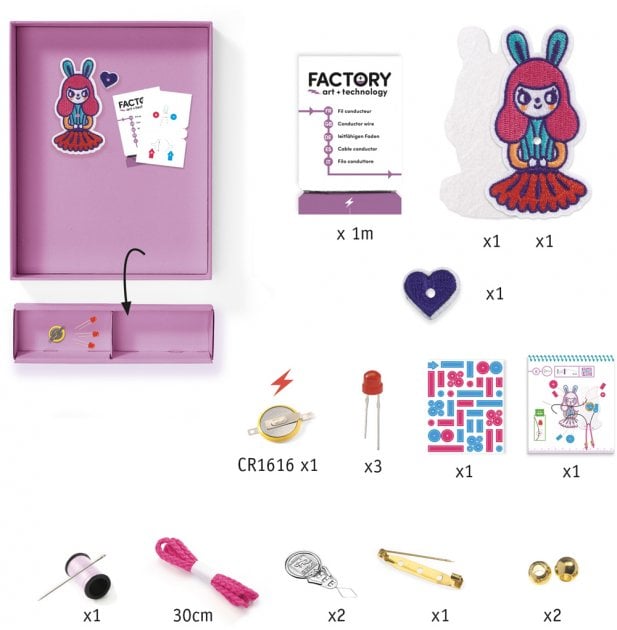 Набор для творчества Djeco Брошь Bunny Girl Factory E-text (DJ09320) - фото 4
