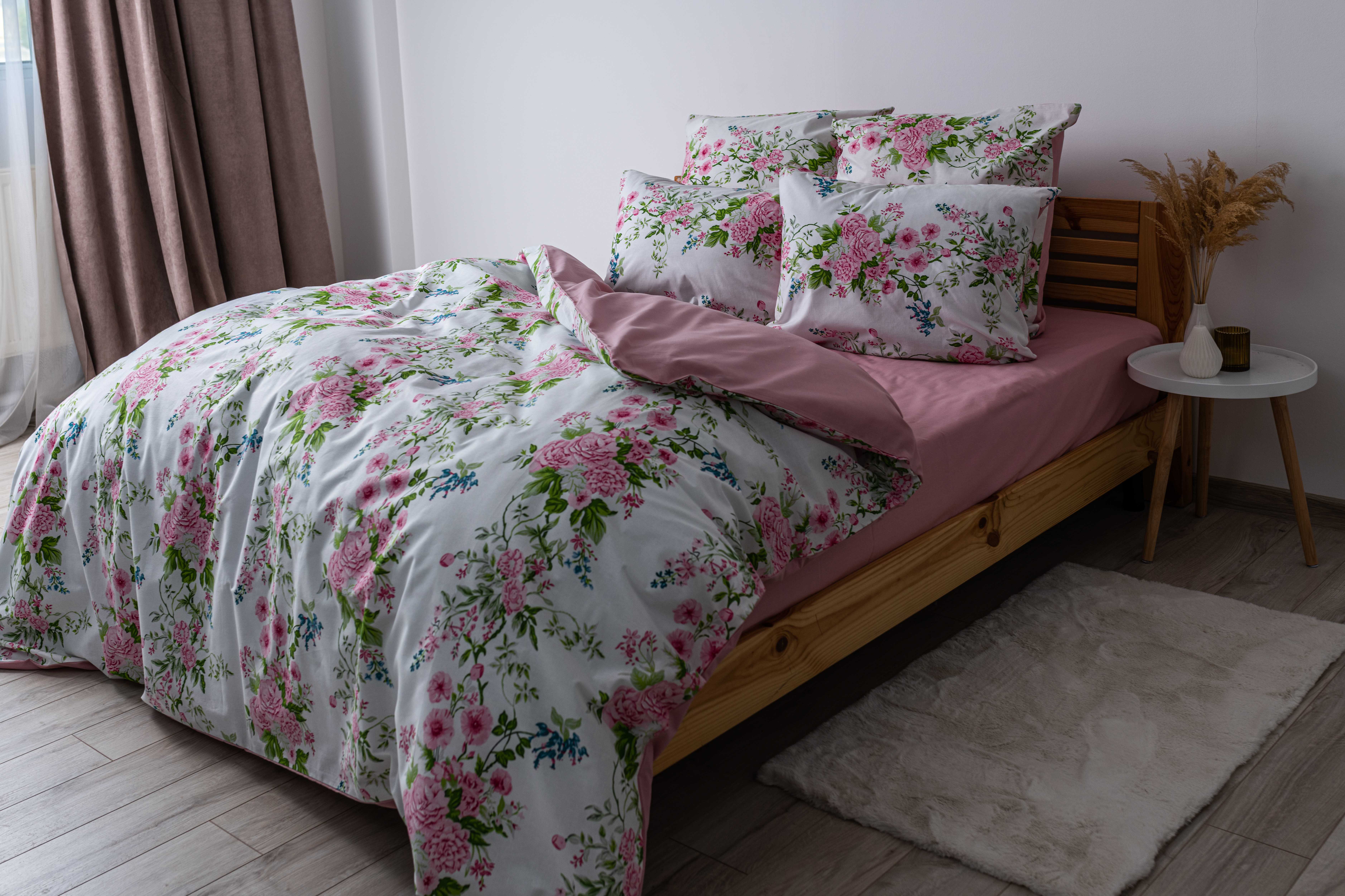 Комплект постельного белья ТЕП Soft dreams Floral Dream семейный белый с розовым (2-03860_25842) - фото 2