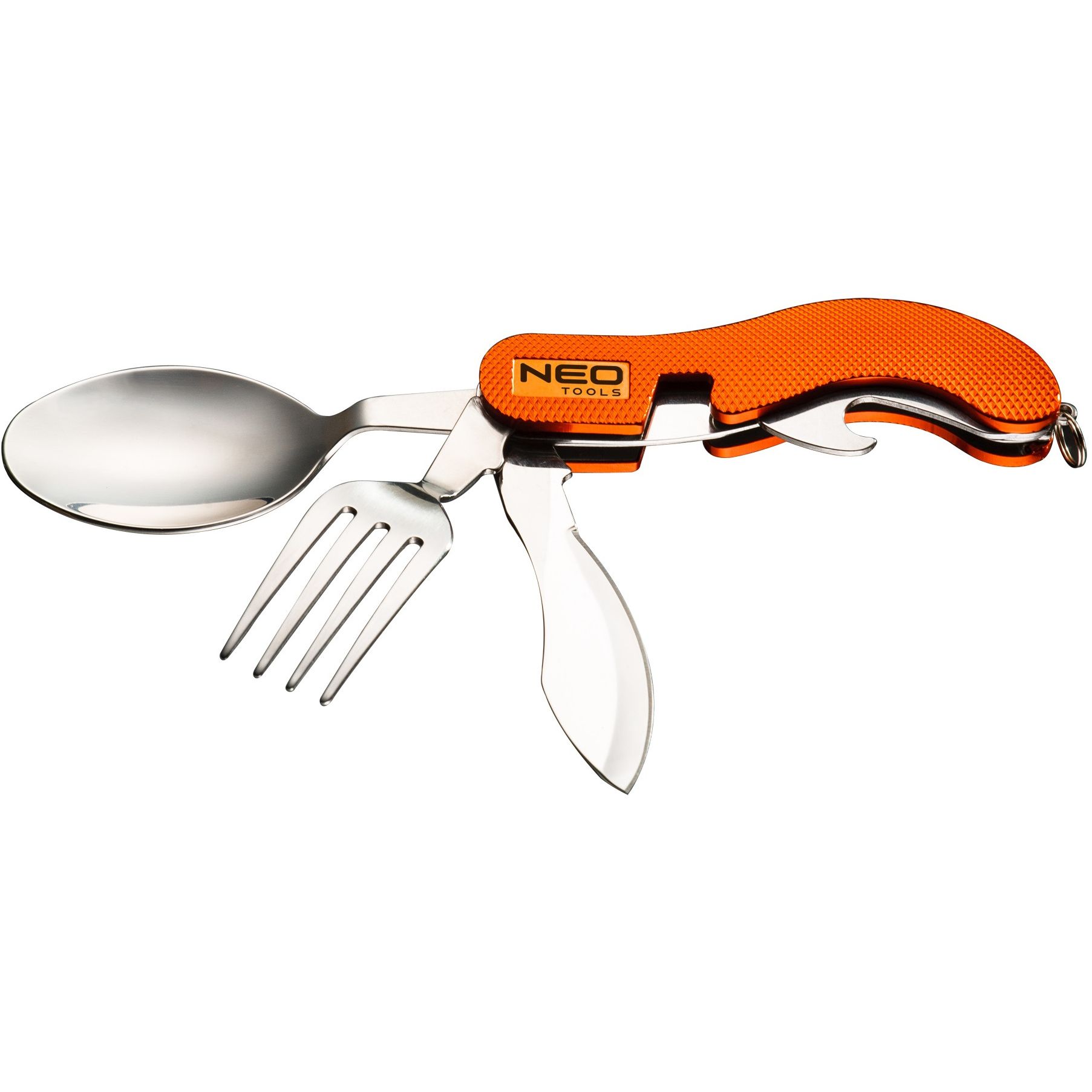 Нож складной Neo Tools туристический с вилкой и ложкой (63-027) - фото 1