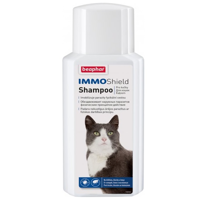 Шампунь Beaphar Immo Shield Shampoo for Cats от блох, клещей и комаров для кошек, 200 мл (14178) - фото 1