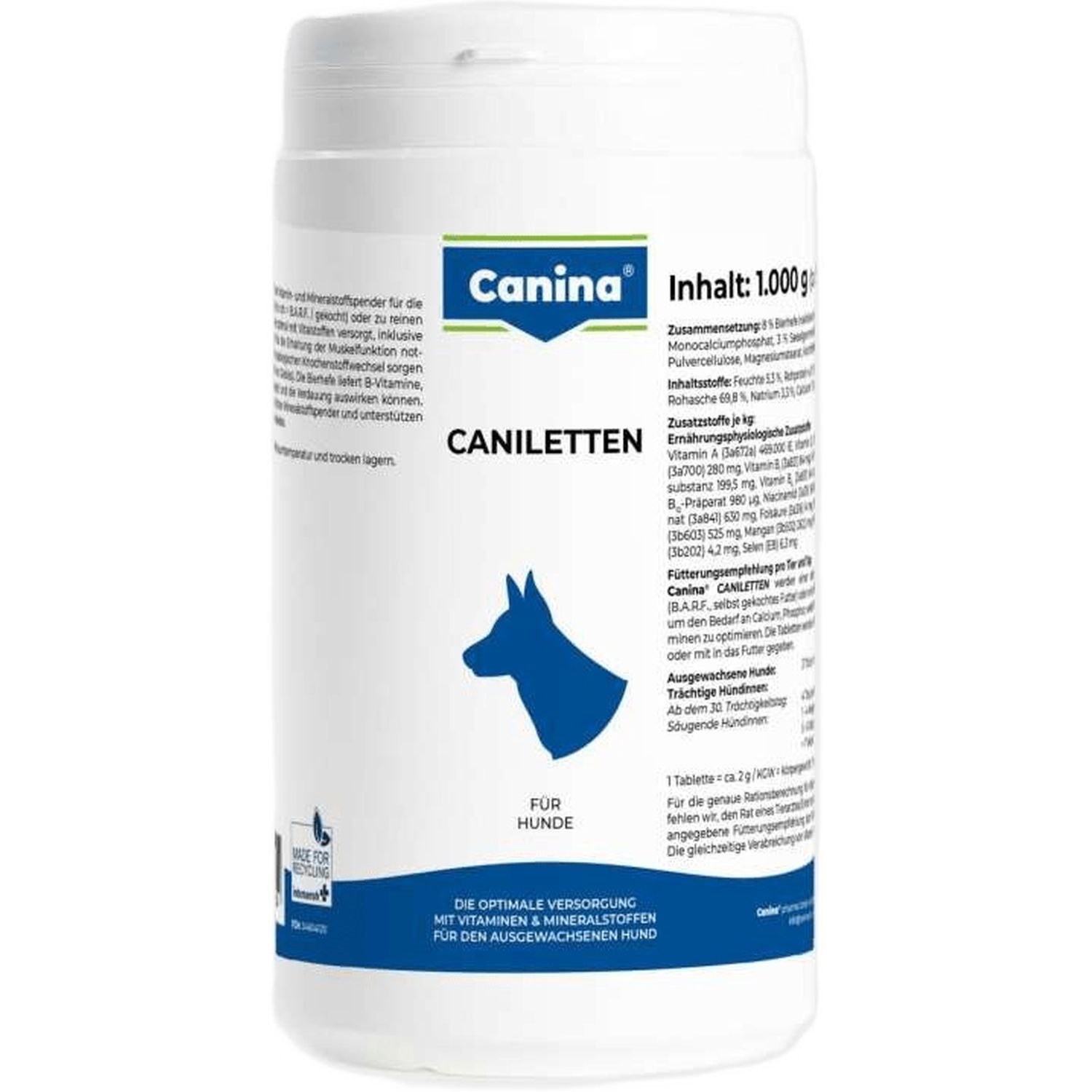 Photos - Dog Medicines & Vitamins Canina Вітаміни  Caniletten для дорослих собак 500 таблеток 
