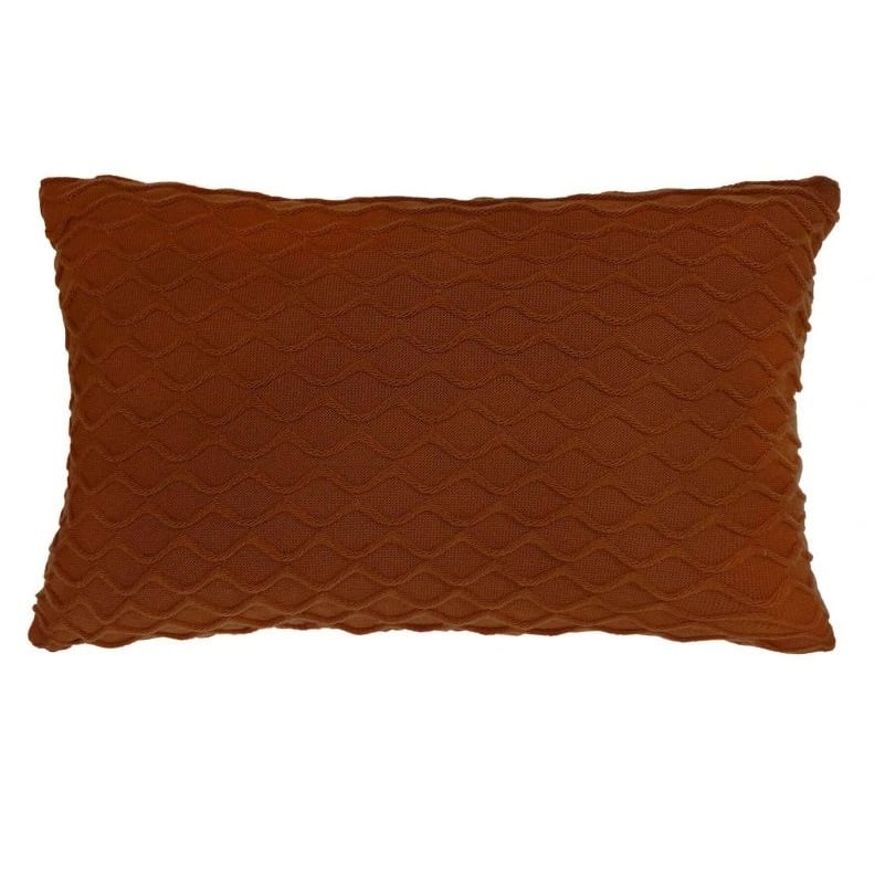 Подушка в`язана Прованс Ланцюги, 45х30 см, темно-коричневий (25059) - фото 1