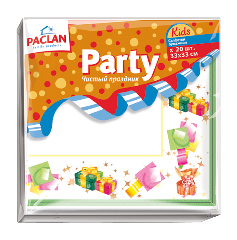Трехслойные бумажные салфетки Paclan Kids Party, 20 шт. - фото 1