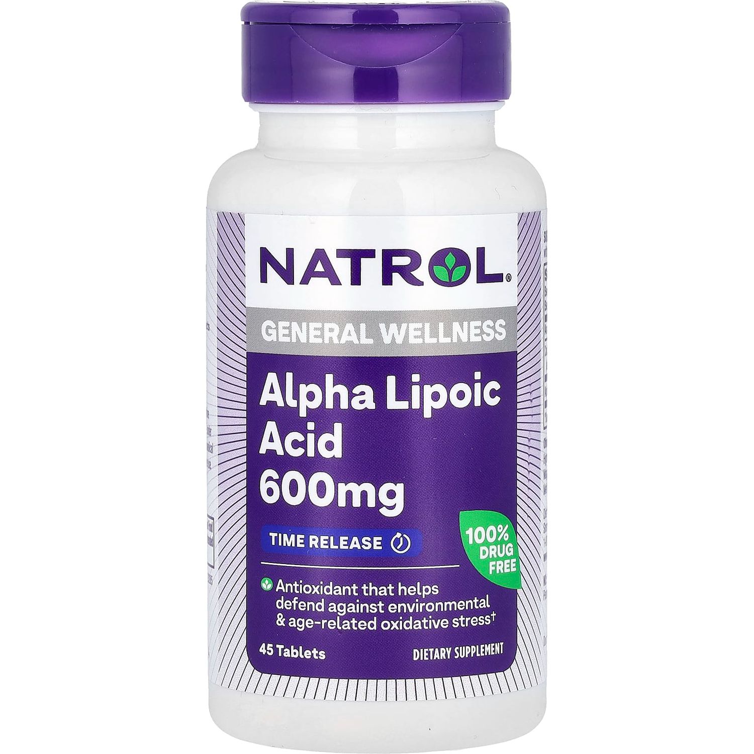 Альфа-липоевая кислота Natrol Alpha Lipoic Acid 600 мг 45 таблеток - фото 1