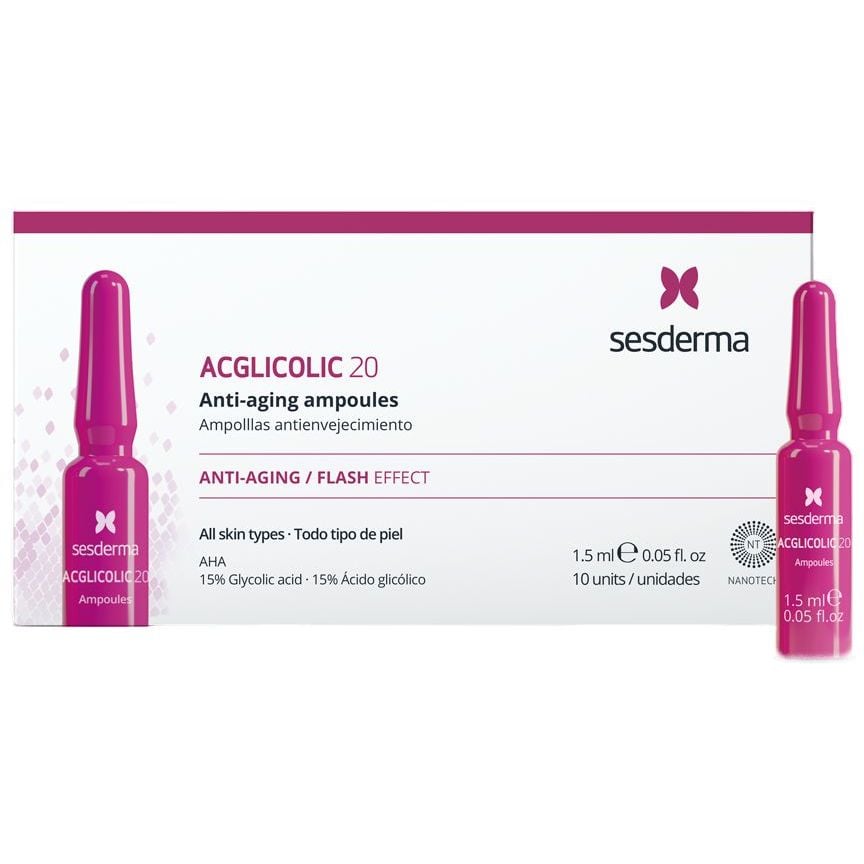 Антивікові ампули для обличчя Sesderma Acglicolic20 Anti-aging Ampoules, 10x1,5 мл - фото 1