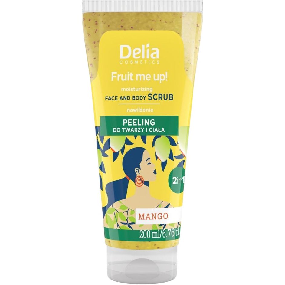 Скраб для обличчя та тіла Delia Cosmetics Fruit Me Up! Moisturizing Face And Body Scrub Mango 200 мл - фото 1