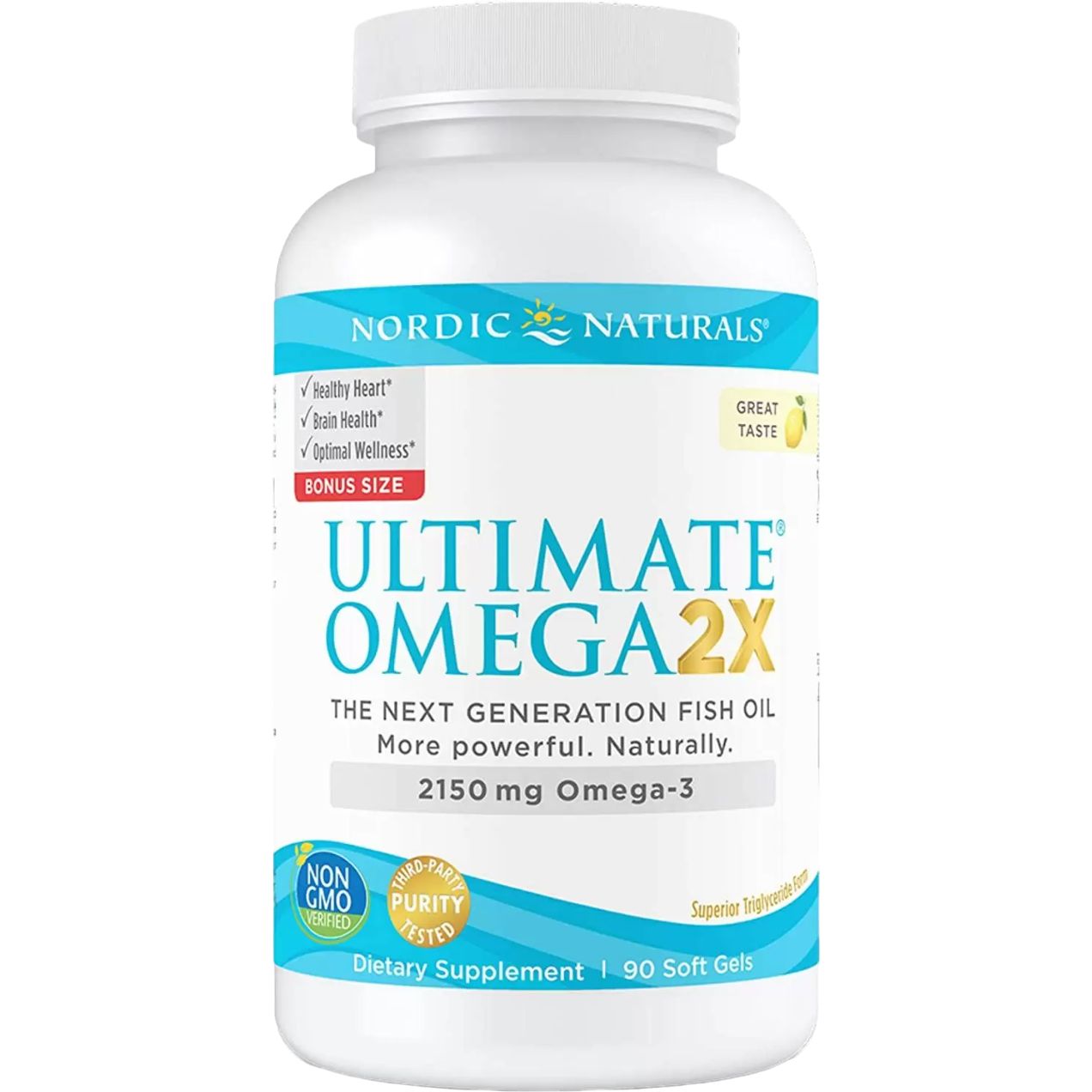 Рыбий жир Nordic Naturals Ultimate Omega 2х со вкусом лимона 2150 мг 90 капсул - фото 1