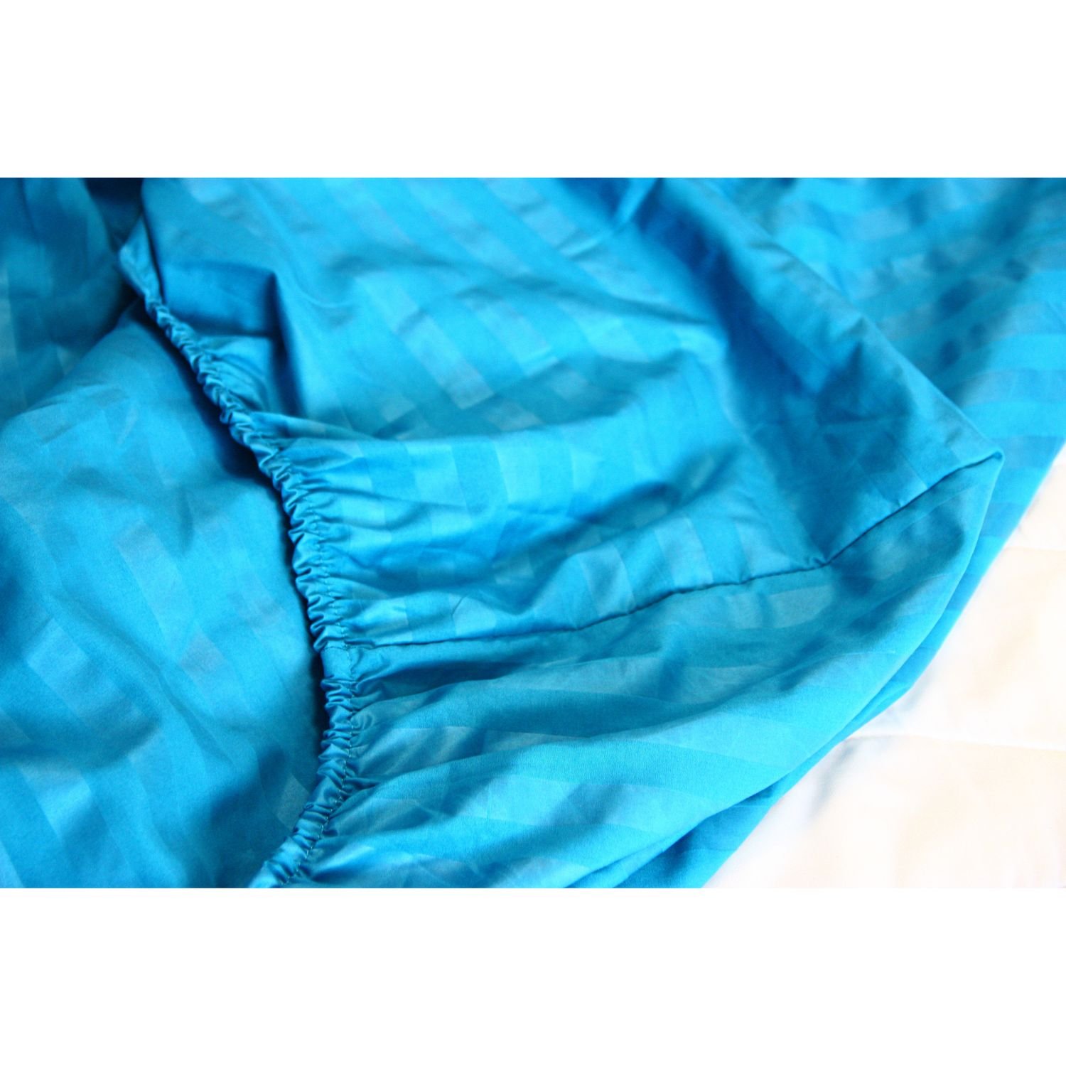Простирадло на резинці LightHouse Mf Stripe Mavi, 200х90 см, синє (604903) - фото 3