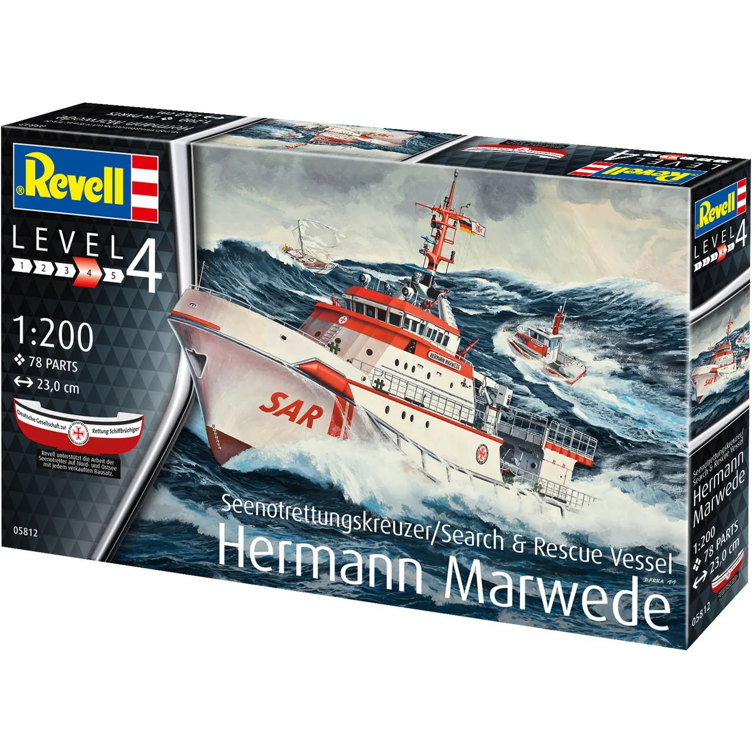 Сборная модель Revell Поисково-спасательное судно Hermann Marwede уровень 4, масштаб 1:200, 78 деталей (RVL-05812) - фото 1