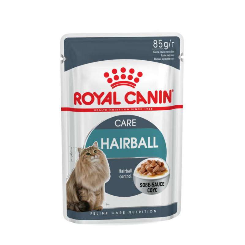 Вологий корм для дорослих котів Royal Canin Hairball Care, шматочки в соусі, 85 г - фото 1