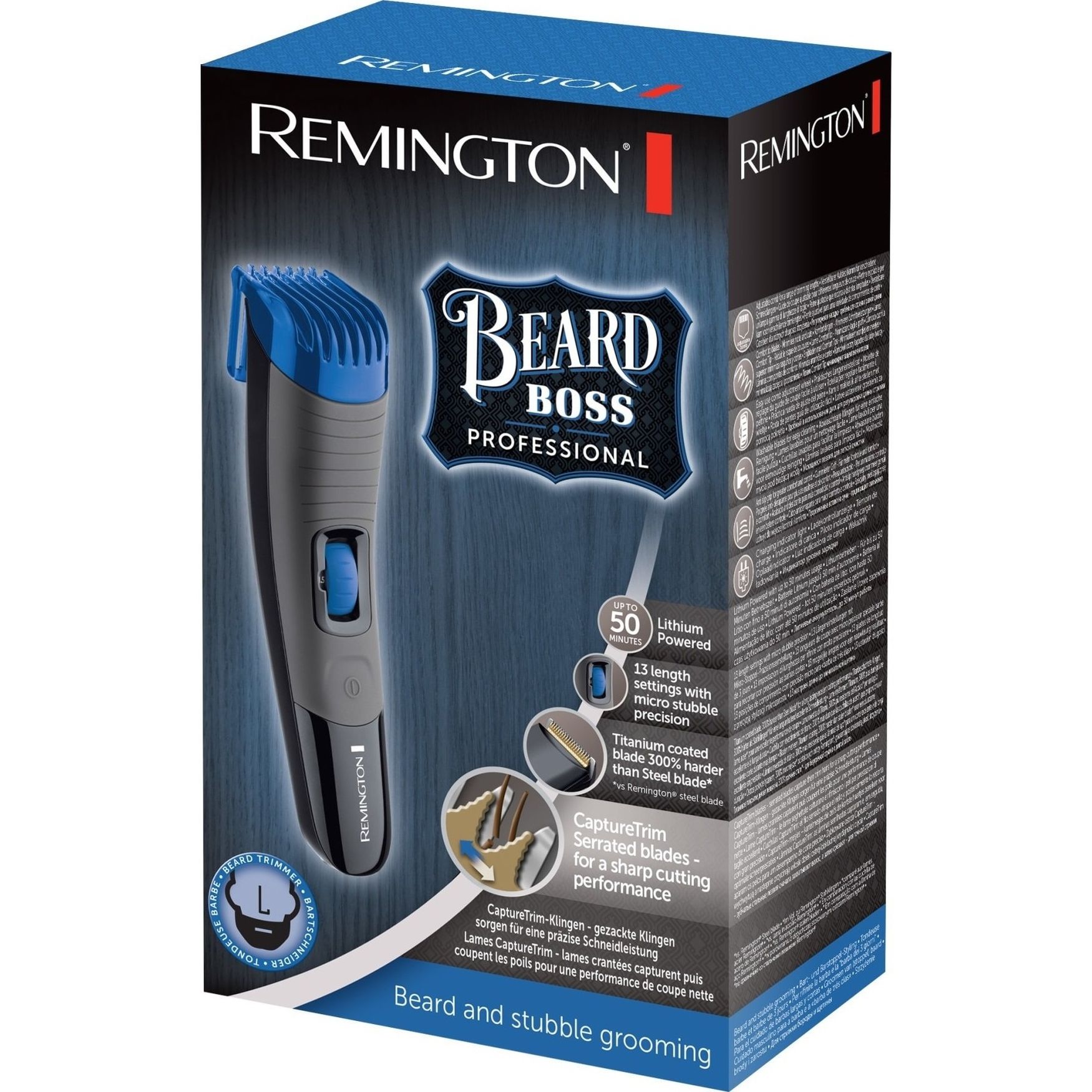 Тример Remington Beard Boss Pro для бороди, вусів і голови чорно-синій MB4133 - фото 3