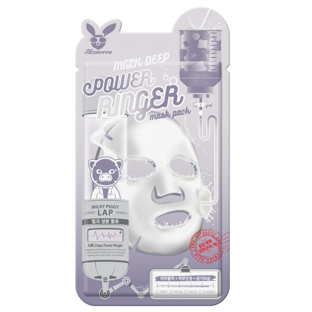 Тканинна маска для обличчя Elizavecca Milk Deep Power Ringer Mask Pack Молоко, 23 мл - фото 1