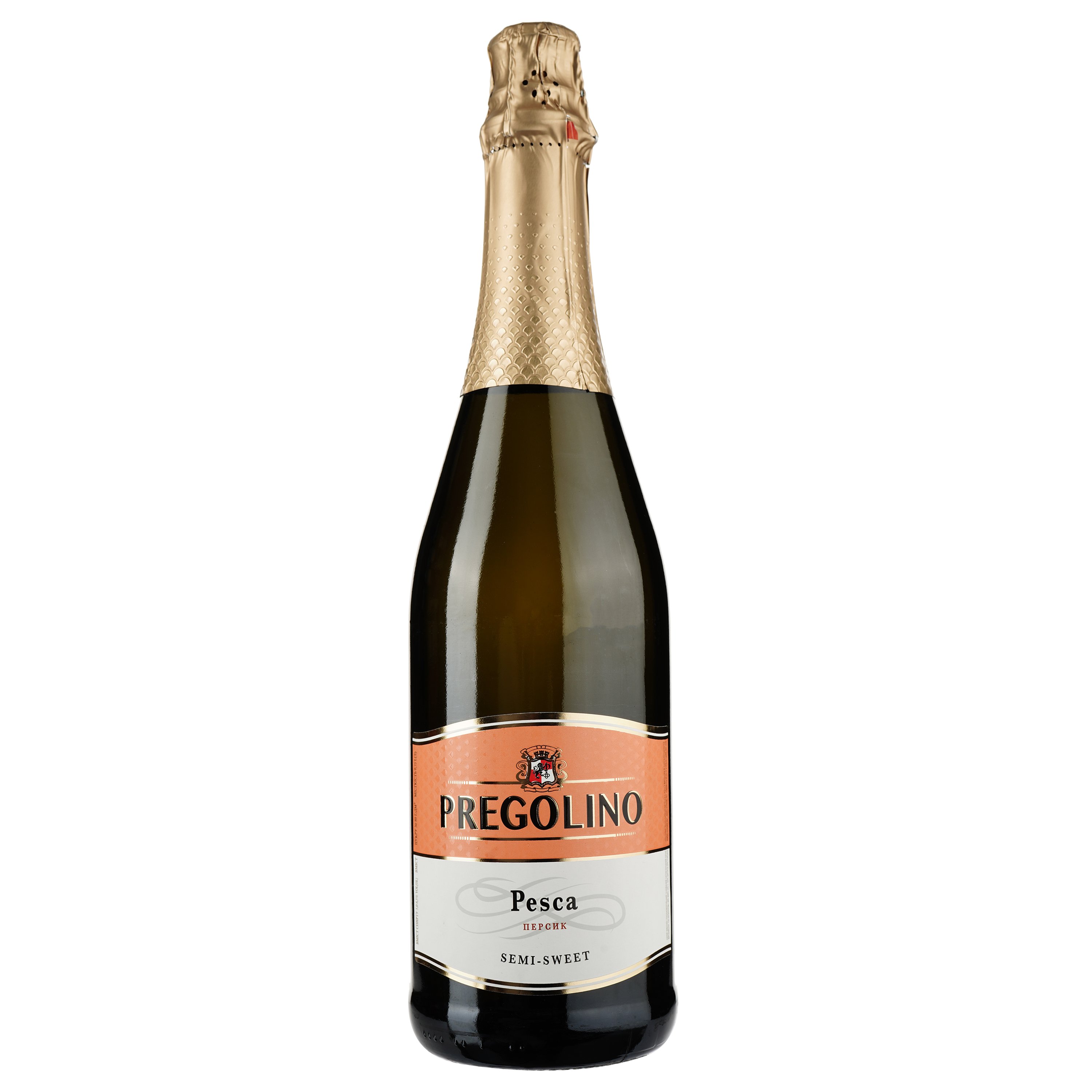 Напиток винный слабоалкогольный газированный Pregolino Fragola Pesca, белый, полусладкий, 8,5%, 0,75 л (478711) - фото 1