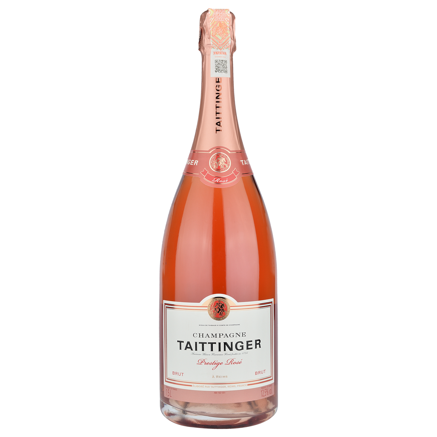 Шампанское Taittinger Prestige Rose, розовое, брют, 12,5%, 1,5 л (9900) - фото 1
