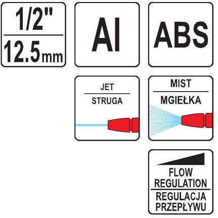 Зрошувач-пістолет 2-режимний Yato 1/2" - фото 2