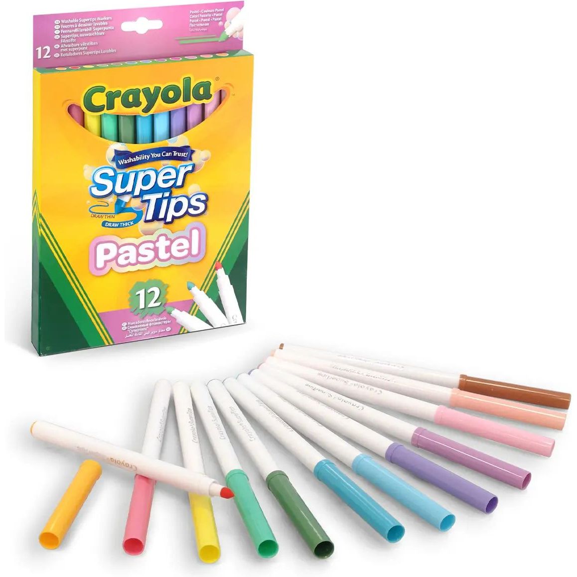 Набір фломастерів Crayola SuperTips washable пастельні кольори 12 шт. (58-7515) - фото 2