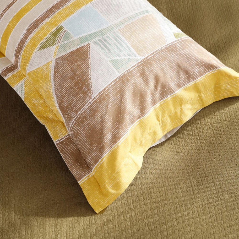 Набор постельное белье с покрывалом Karaca Home Lena Haki, евро, золотой, 7 предметов (svt-2000022316101) - фото 3