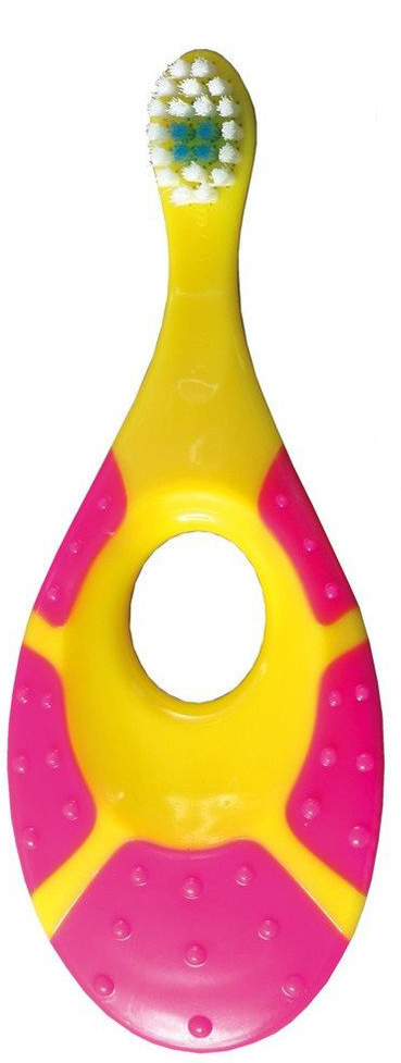 Детская зубная щетка Jordan Step 1 (0-2 года), мягкая, желтый с розовым (6220100) - фото 1