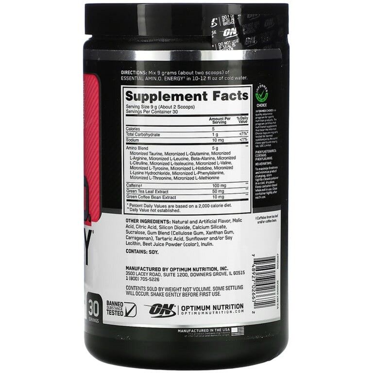 Аминокислотный комплекс Optimum Nutrition Essential Amino Energy Watermelon 270 г - фото 2