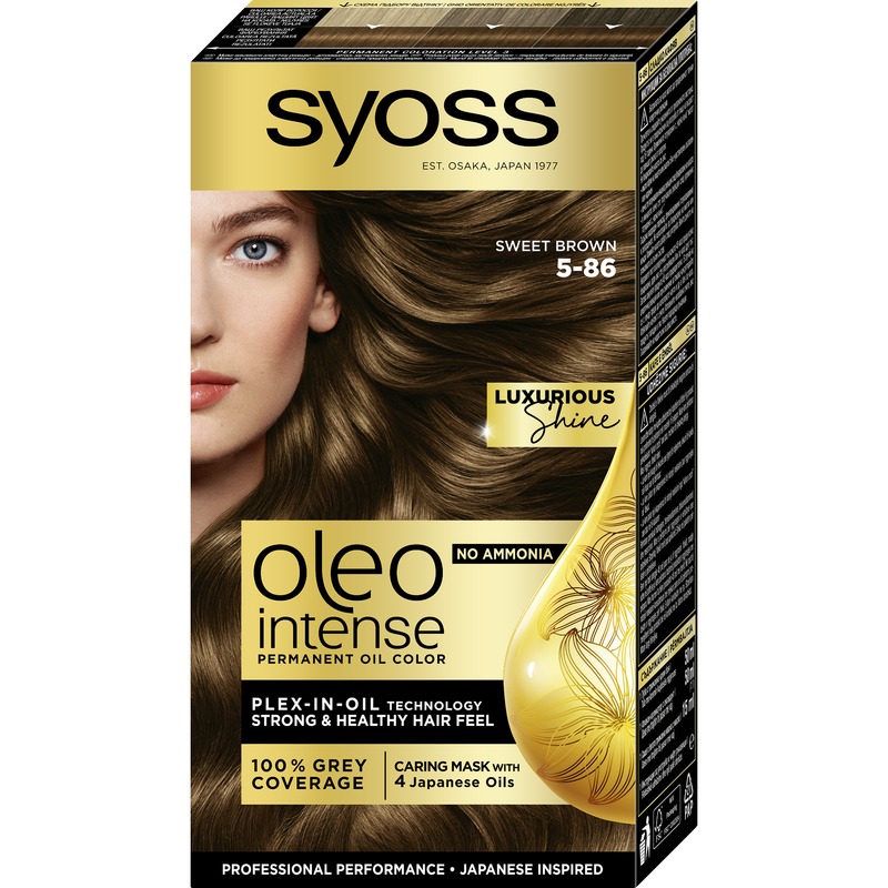 Стійка фарба для волосся Syoss Oleo Intense 5-86, Карамельний каштановий, 115 мл - фото 1