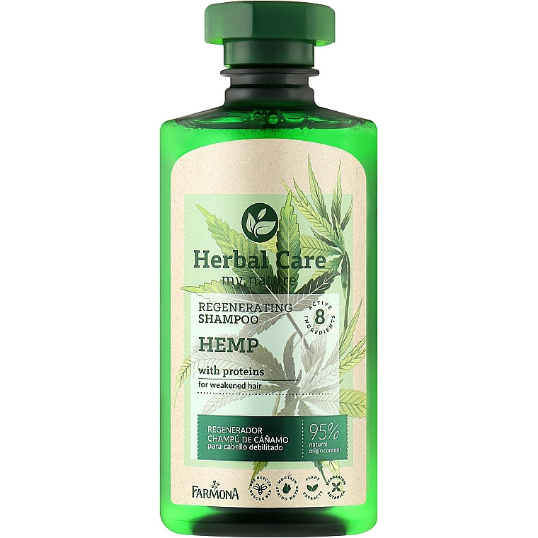 Шампунь для волос Farmona Herbal Care с конопляным маслом и протеинами 330 мл - фото 1