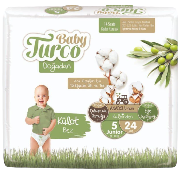 Підгузки дитячі Baby Turco 5 (12-25 кг), 24 шт. (8682241200061) - фото 1