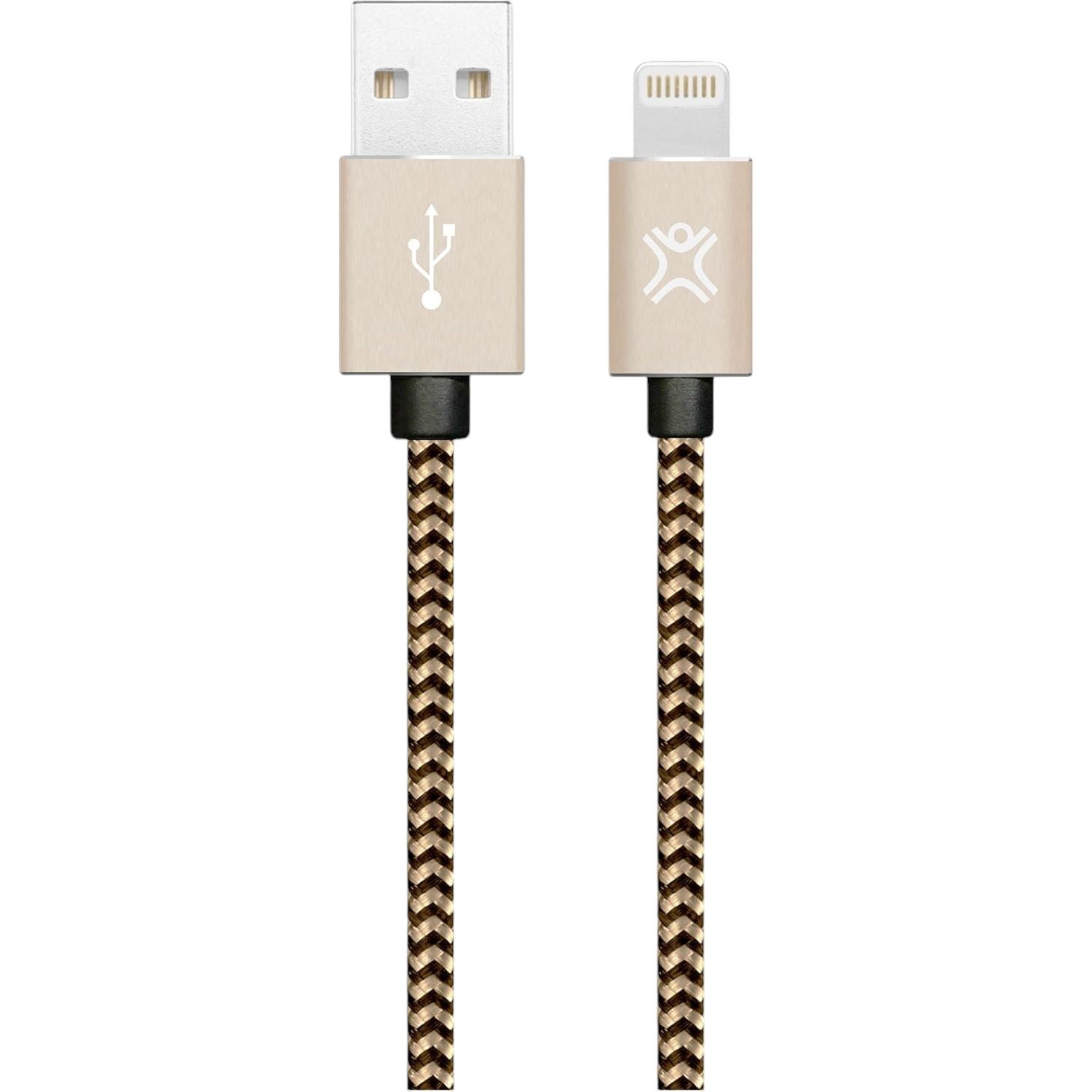 Кабель USB-A to Lightning XtremeMac Nylon Cable Gold 1.2 м - фото 1