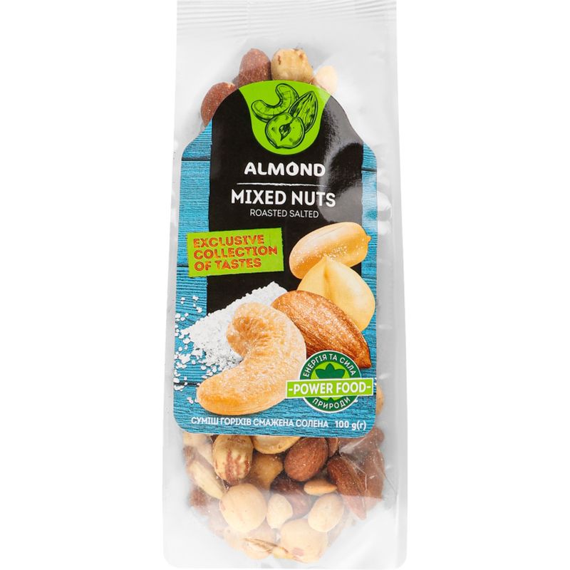 Суміш горіхова Almond Mixed Nuts смажена солона 100 г (930644) - фото 1