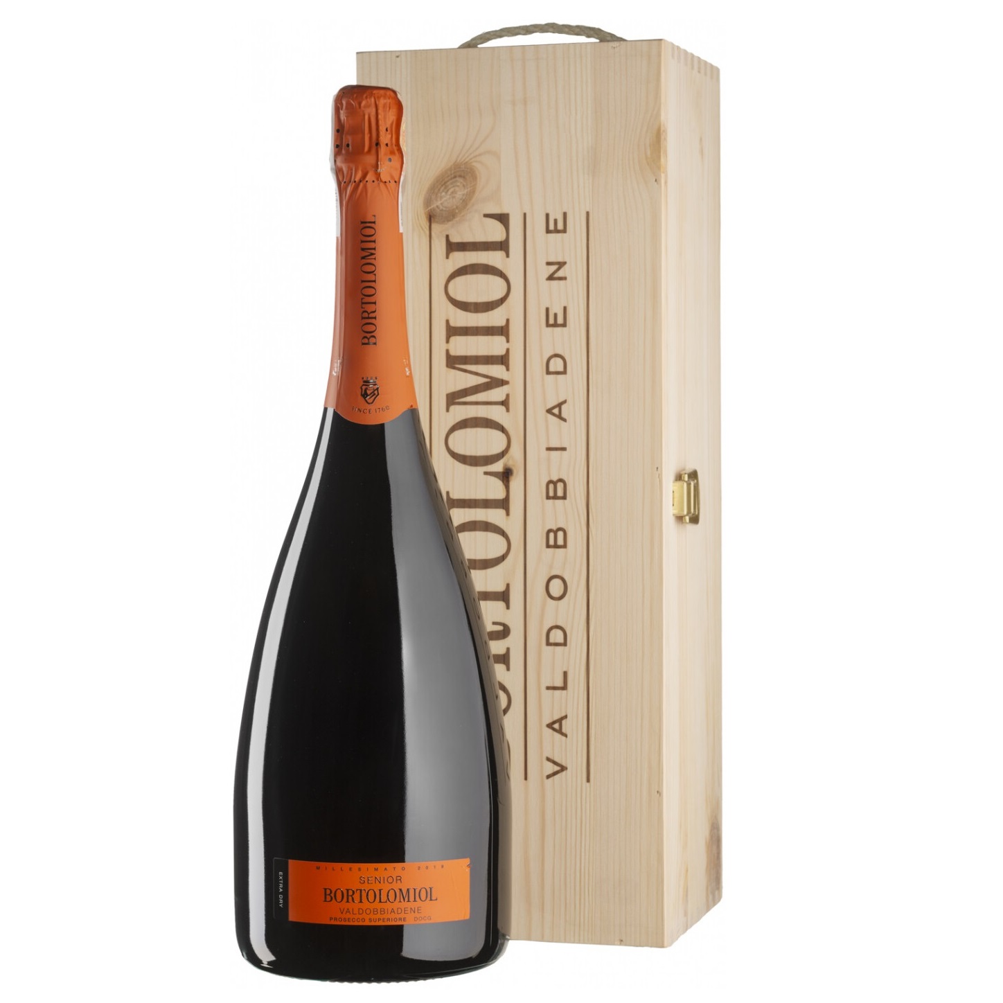 Вино ігристе Bortolomiol Senior Valdobbiadene Prosecco Superiore, біле, екстра-сухе, 11,5%, 1,5 л (Q0723) - фото 1