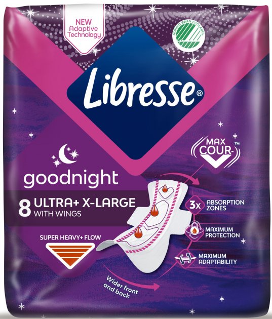 Гигиенические прокладки Libresse Ultra Goodnight Extra Large ночные, 8 шт. - фото 2