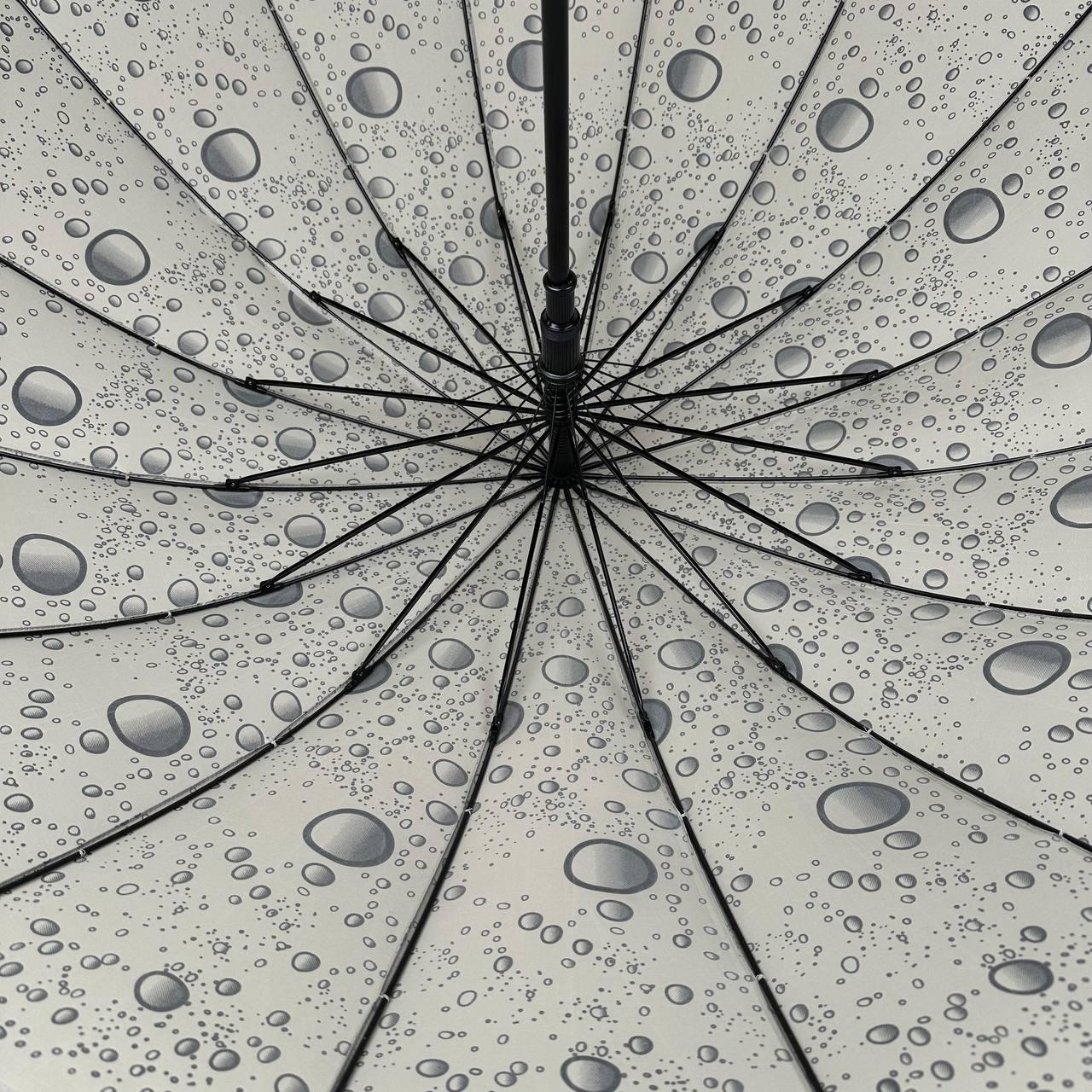 Жіноча парасолька-палиця напівавтомат Toprain 98 см сіра - фото 6