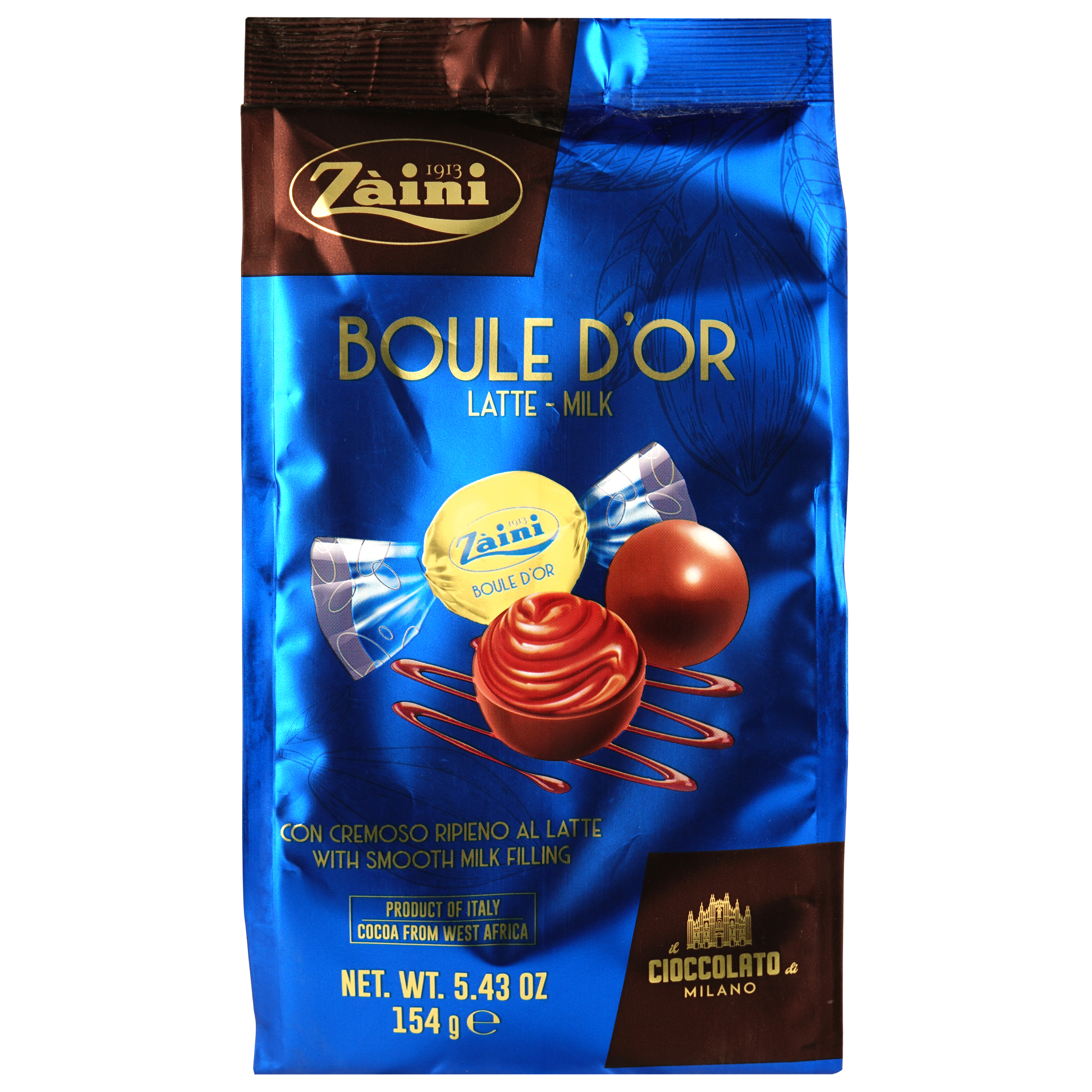 Цукерки Zaini Boule D`or з молочним кремом із молочного шоколаду, 154 г (825374) - фото 1
