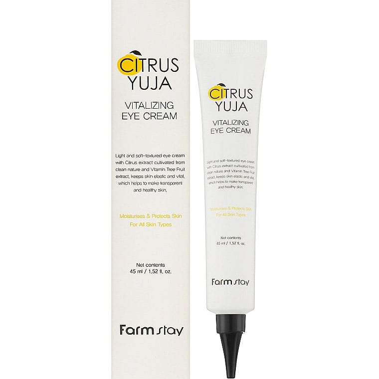 Крем для зоны вокруг глаз FarmStay Citrus Yuja Vitalizing Eye Cream с вытяжкой юдзу 45 мл - фото 2