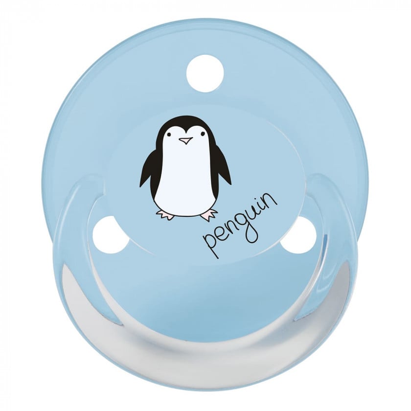Пустушка силіконова Baby-Nova Penguin&Bear Uni, кругла, 0-24 міс., голубий та сірий, 2 шт. (3962098) - фото 3