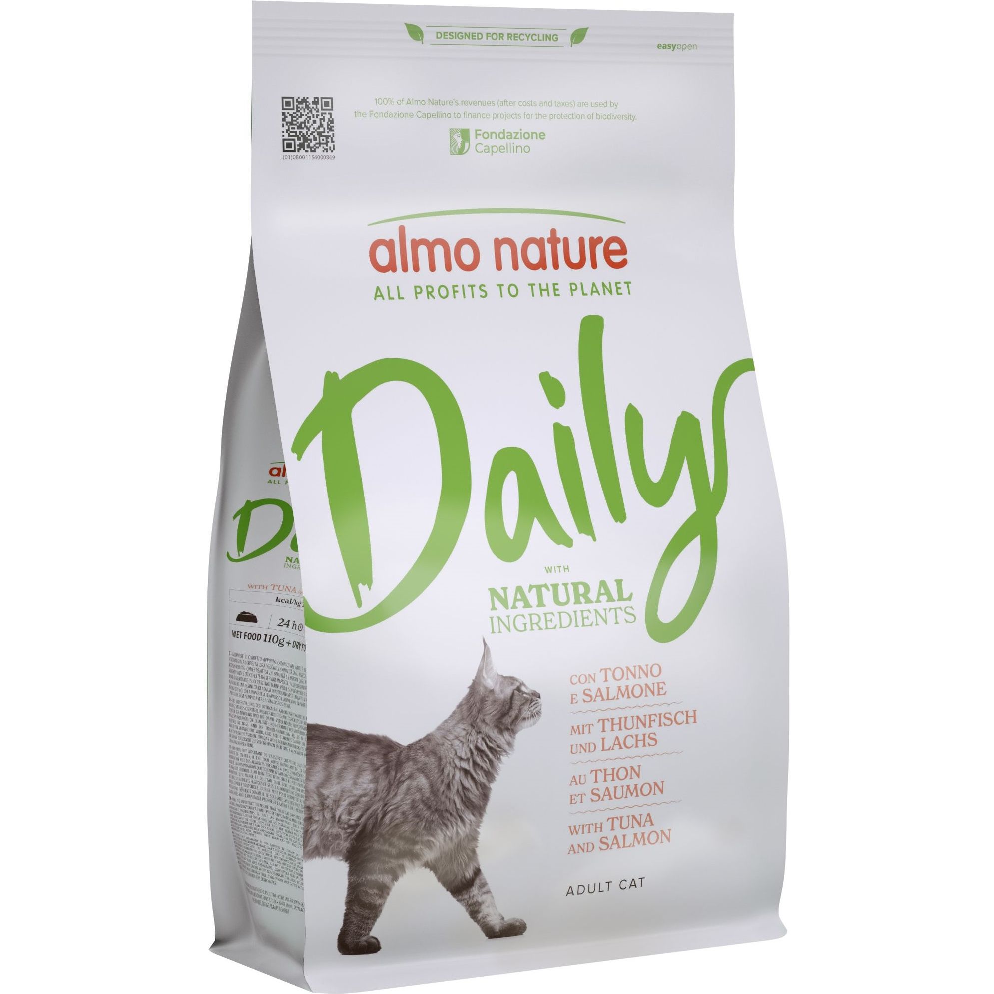 Сухий корм для котів Almo Nature Daily Cat з тунцем і лососем 1.2 кг - фото 1