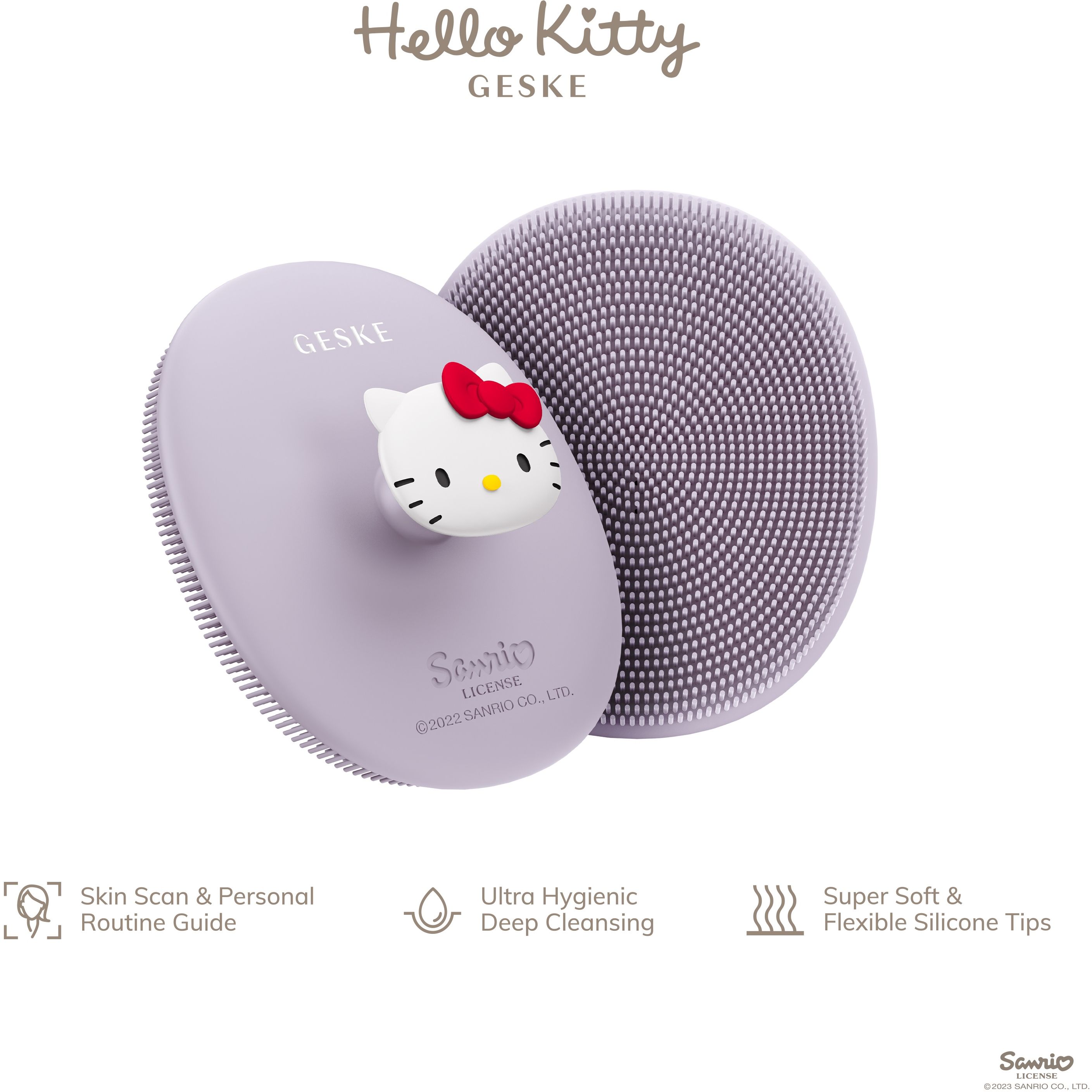 Щітка для обличчя GESKE Facial Brush З в 1 by Hello Kitty з тримачем фіолетова - фото 3