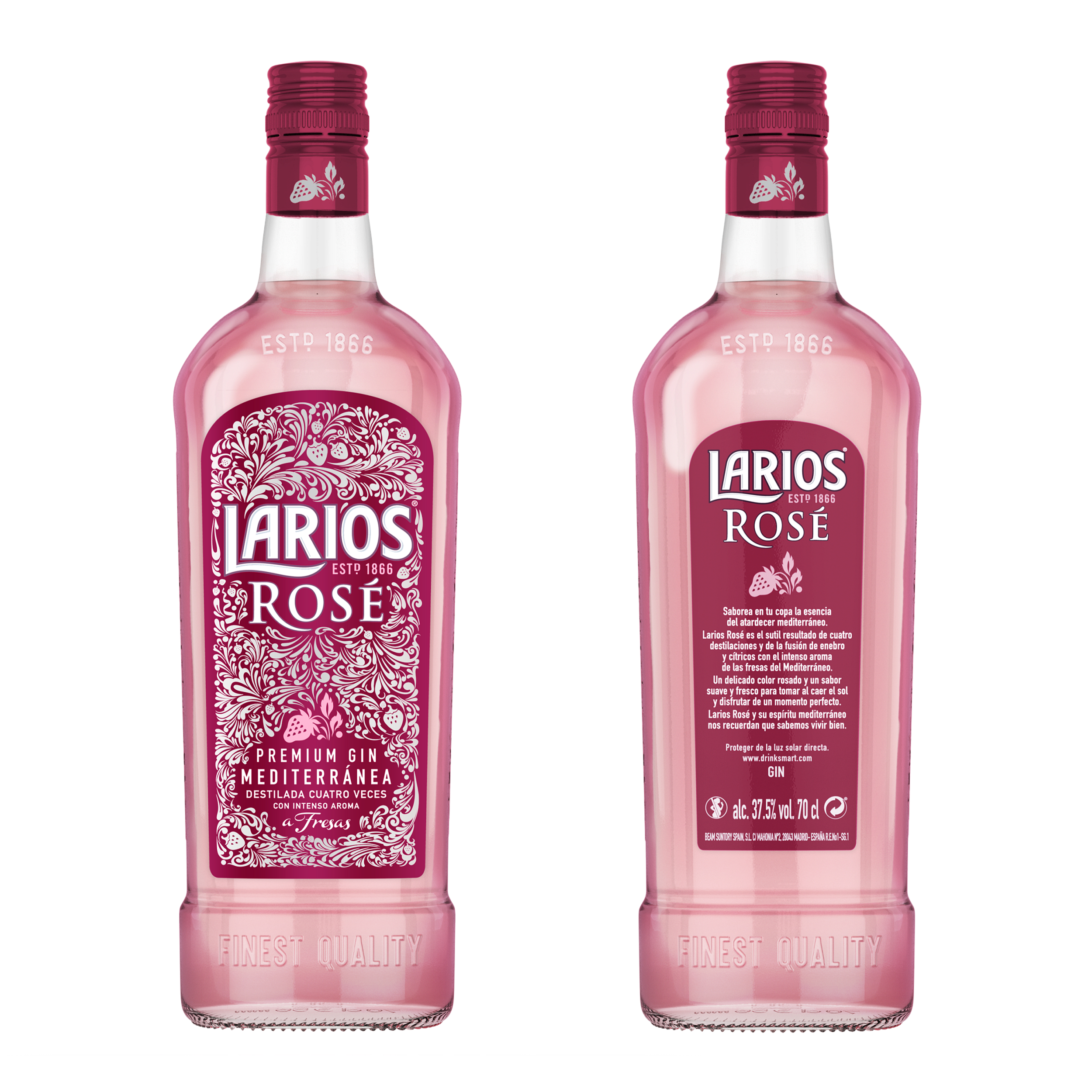 Джин Larios Rose Premium Gin, 37,5%, 0,7 л + келих - фото 4