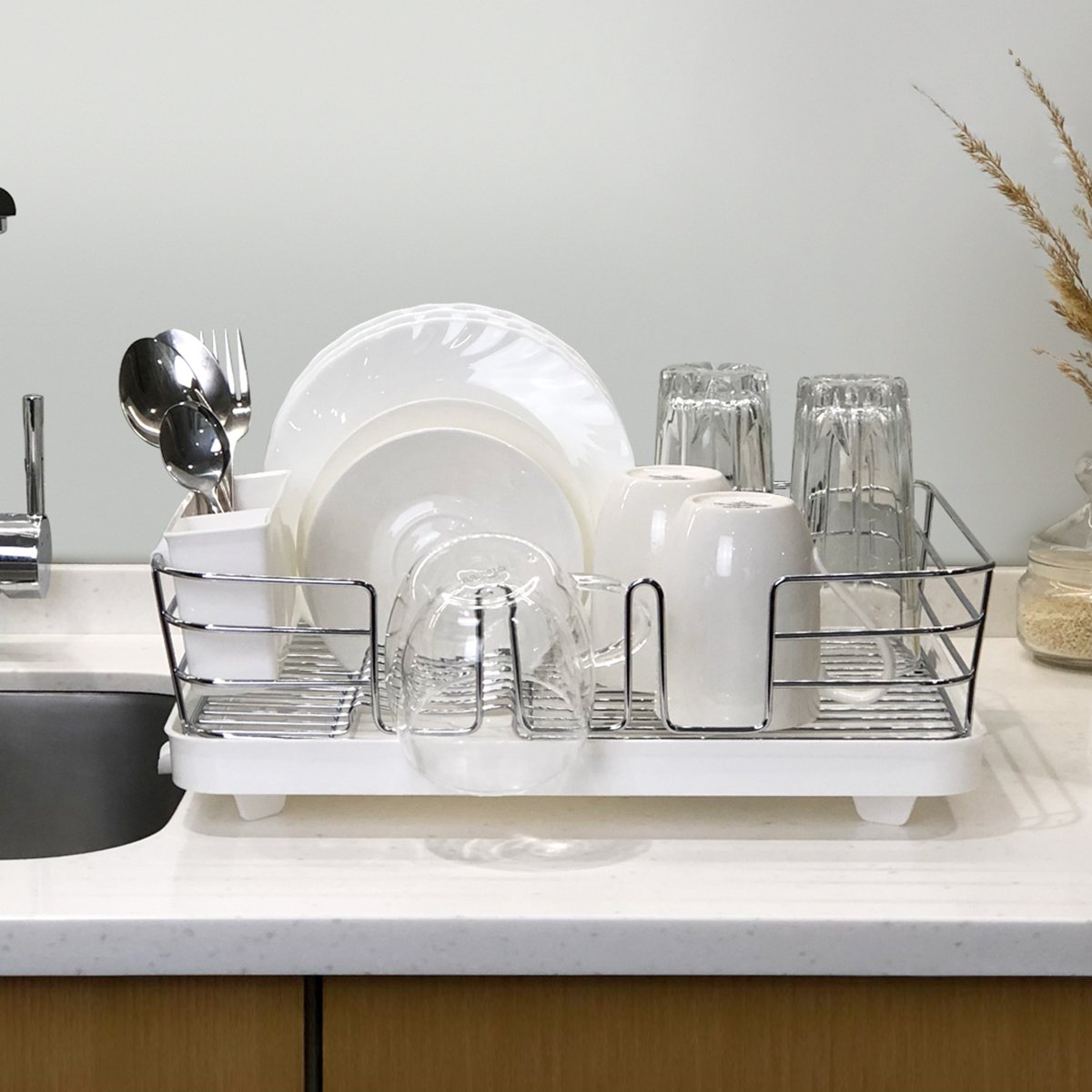 Сушилка для посуды МВМ My Home, с органайзером, белый (DR-02 WHITE) - фото 4