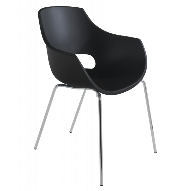 Кресло Papatya Opal, база хром, матовый черный (817066) - фото 1