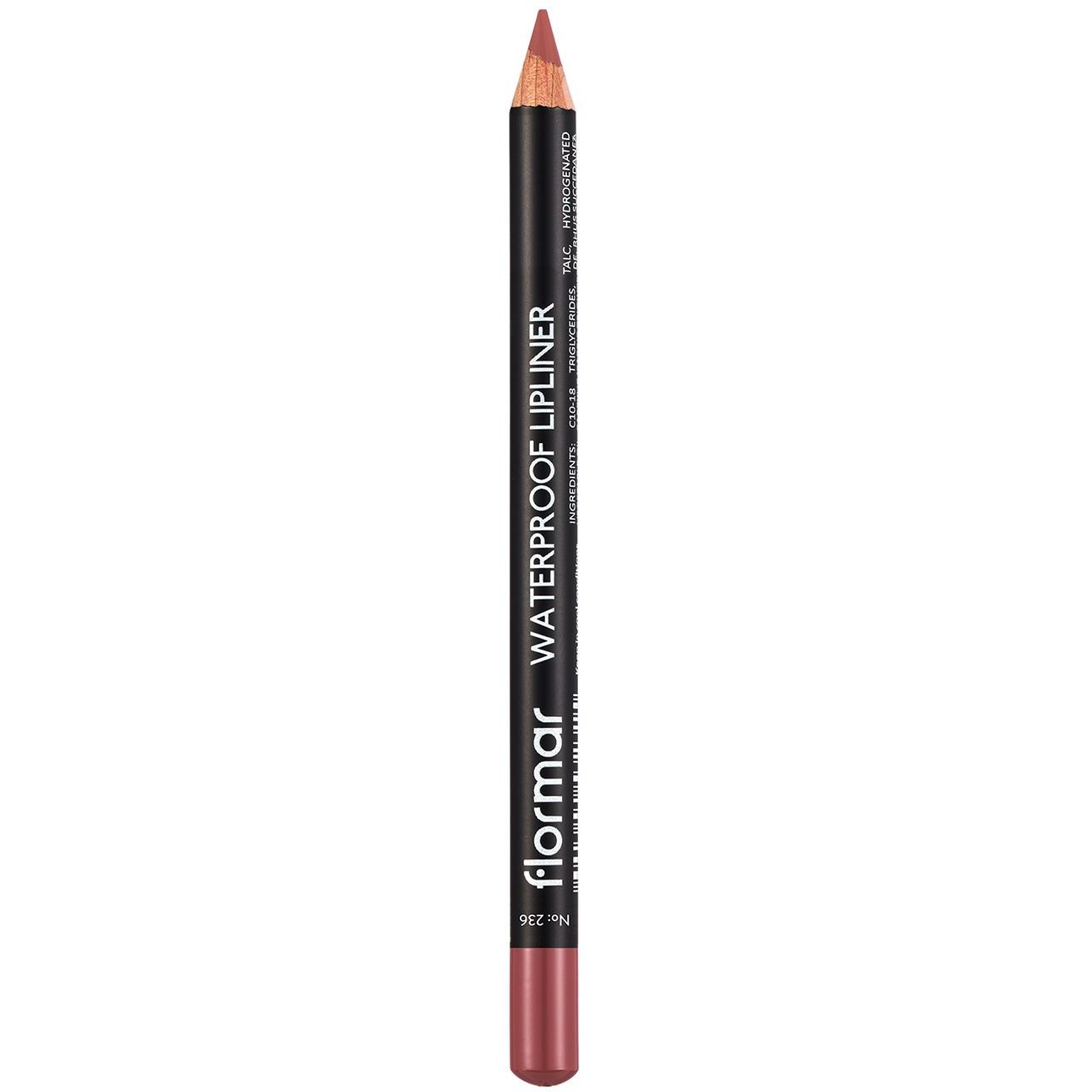 Водостойкий карандаш для губ Flormar Waterproof Lipliner, тон 236 (Nut Cookie), 1,14 г (8000019546567) - фото 2